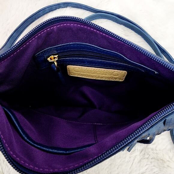 NEW ClaudiaG Willow Elegant Navy Fringe Leather Crossbody Bag - Picture 8 of 10